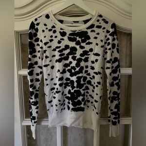 Black and white animal print knit sweater